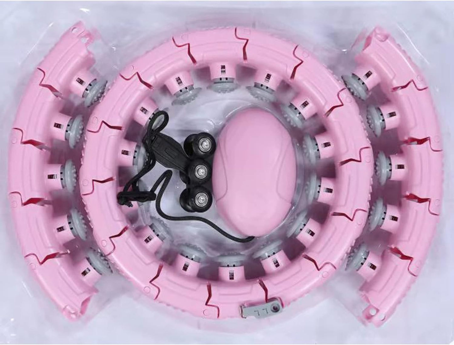 Smart Weighted Hula Exercise Hoop: 2 in 1 Abdomen Fitness Massage Hoola Hoops with Timer Smart Adjustable Pilates Fitness Non-Fall 28 Knots Adjustable Size Suitable for Adults & Kids