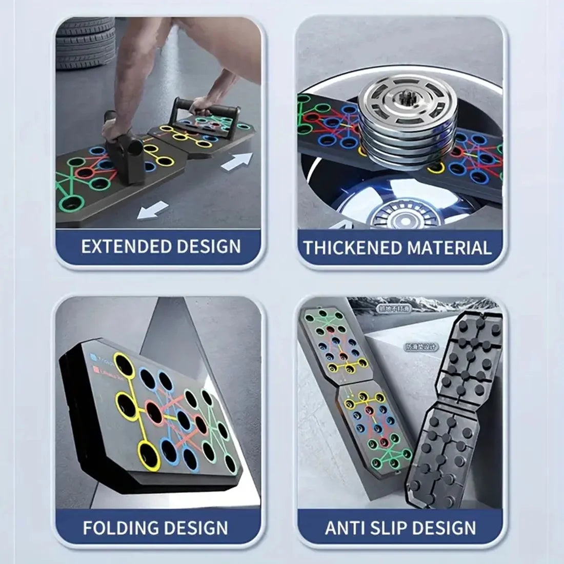 2-1 Multifunctional Folding Push up Board, Portable Folding 28 in 1 Home and Gym Exercise Equipment, Suitable for Chest and Back Exercises, Fitness Strength Training Stand